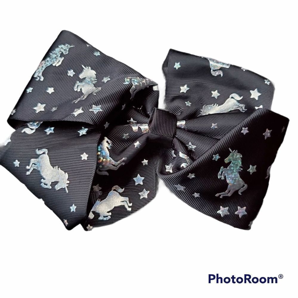 Girls Hologram Unicorn Hair Bow